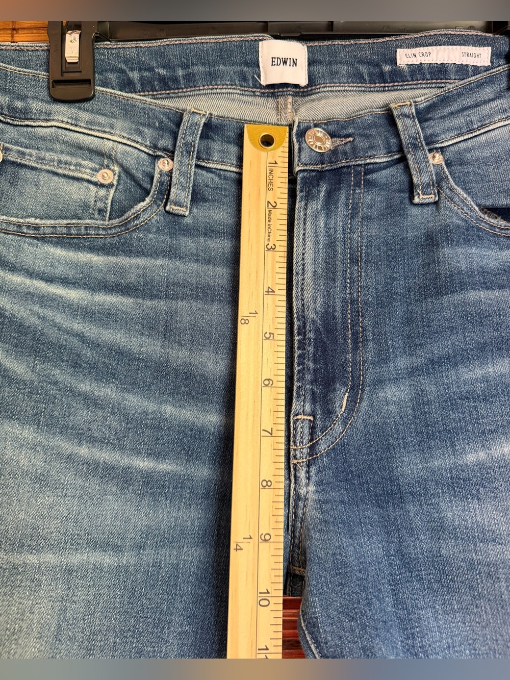 NWT Edwin Elin Crop Straight Distressed Jeans Size 29 $178 - Picture 6 of 12